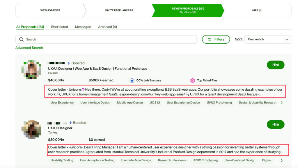 What does the client see in your Cover Letter